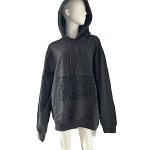 Helmut Lang Grey Hologram Graphic Hoodie Men’s Size XXL NEW